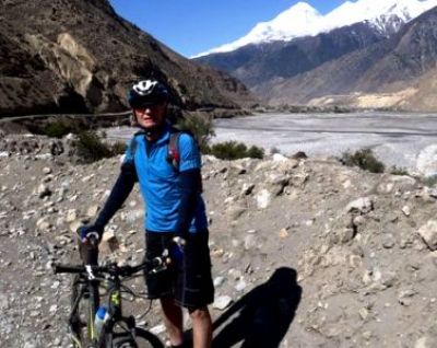 Graeme Guilford Cycling on the  tour with redspokes